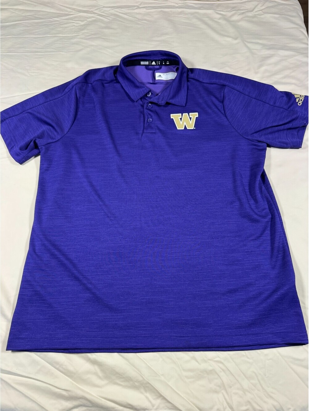 Adidas Men's Performance Polo Univ of Washington Size XL Purple